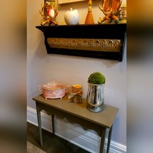 Vintage baking dish with metal tabletop  holder